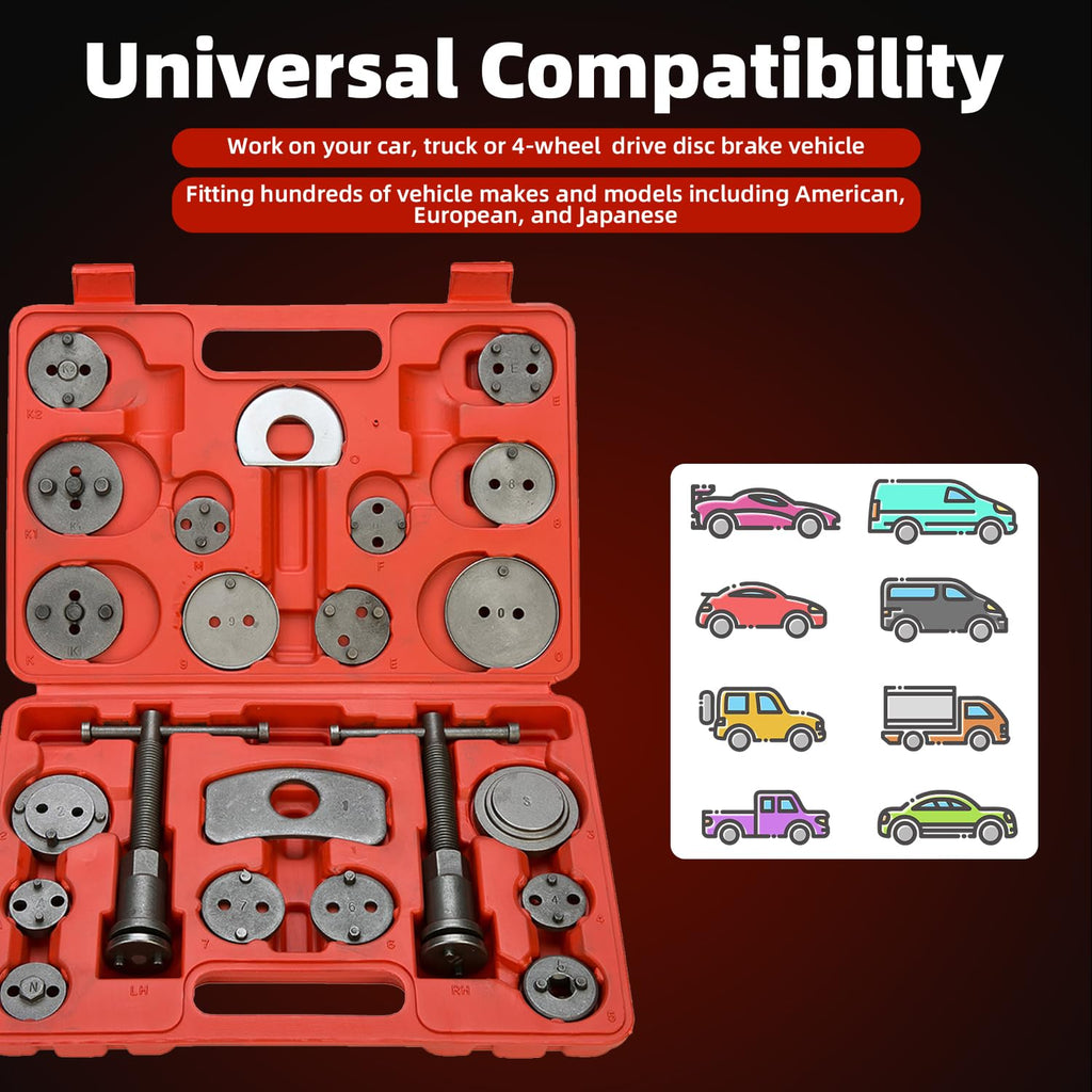 Disc Brake Caliper Compressor Wind Back Tool 24pc L886