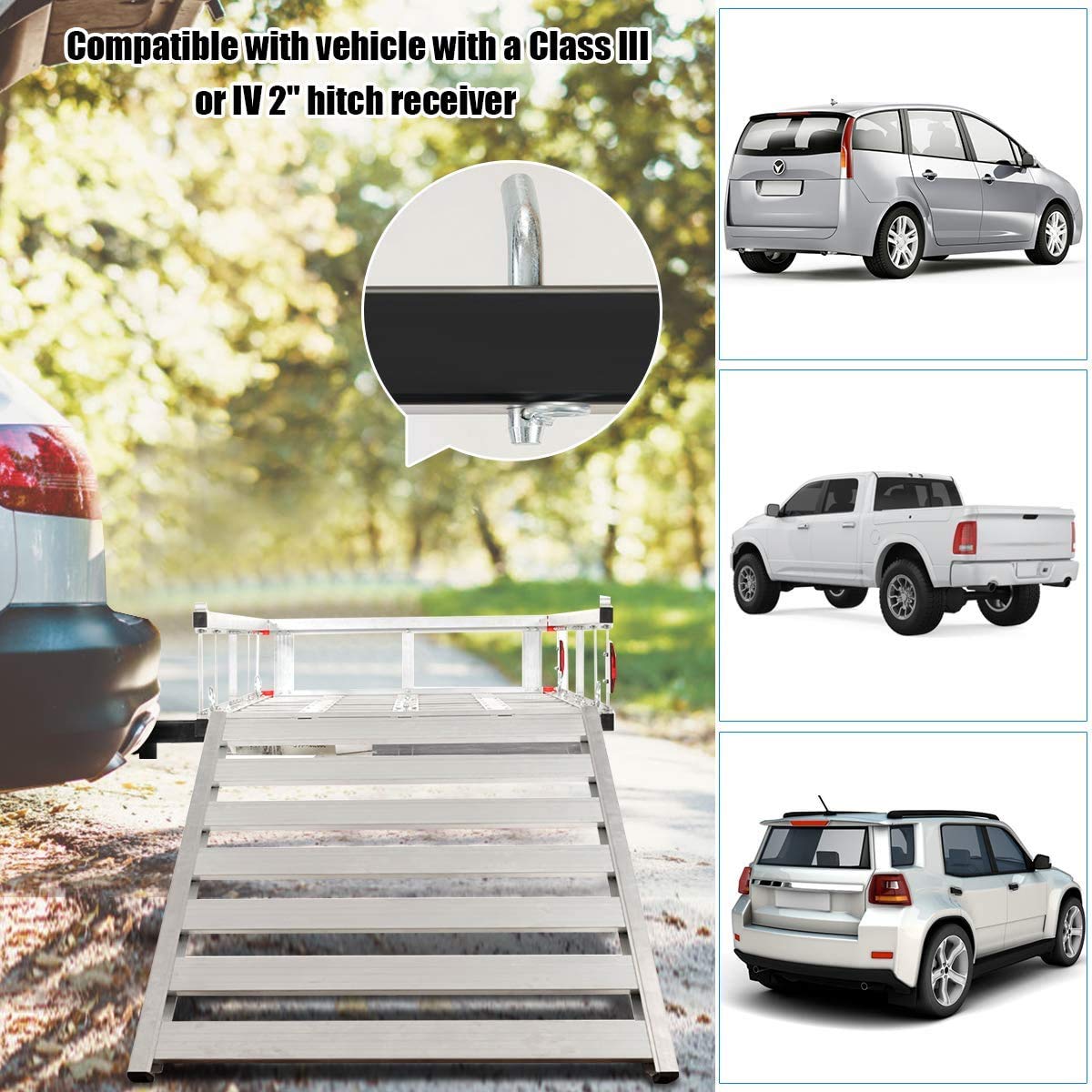 Aluminum Hitch Cargo Carrier with Ramp S42609