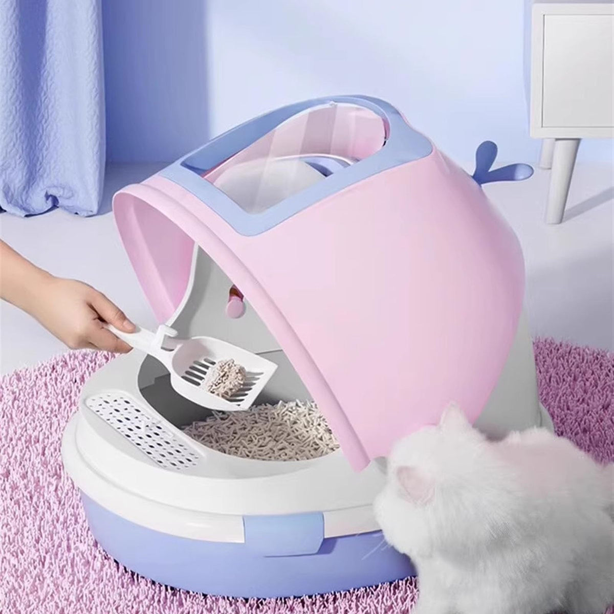 Covered Cat Litter Box with Scoop G373509