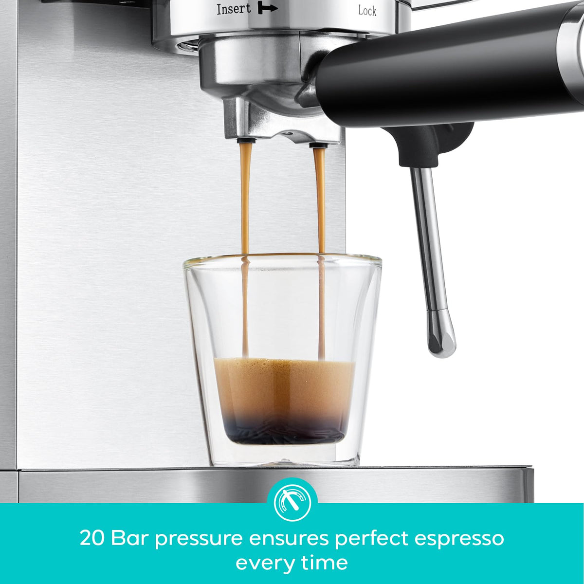 Stainless Steel Espresso Machine with Steam Wand U5482