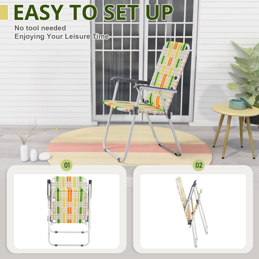 2 Pack Green Foldable Beach Chairs D459