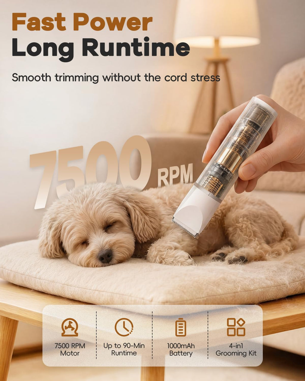 4 in 1 Dog Clippers Grooming Kit with Paw Hair Trimmer N245981