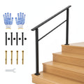 4 Step Black Aluminum Iron Outdoor Stair Handrail Kit T2264