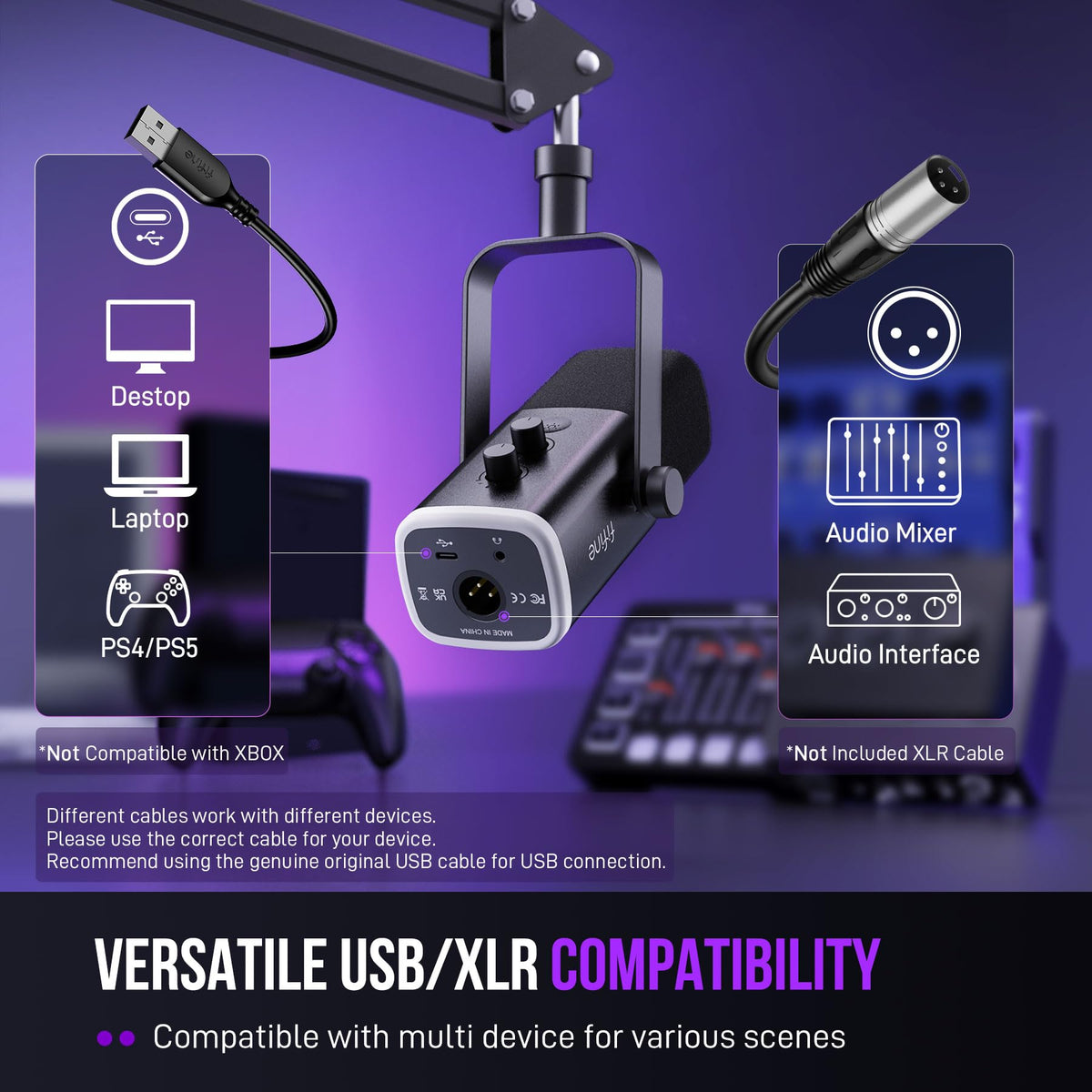 Dynamic XLR/USB Gaming Microphone Set F449