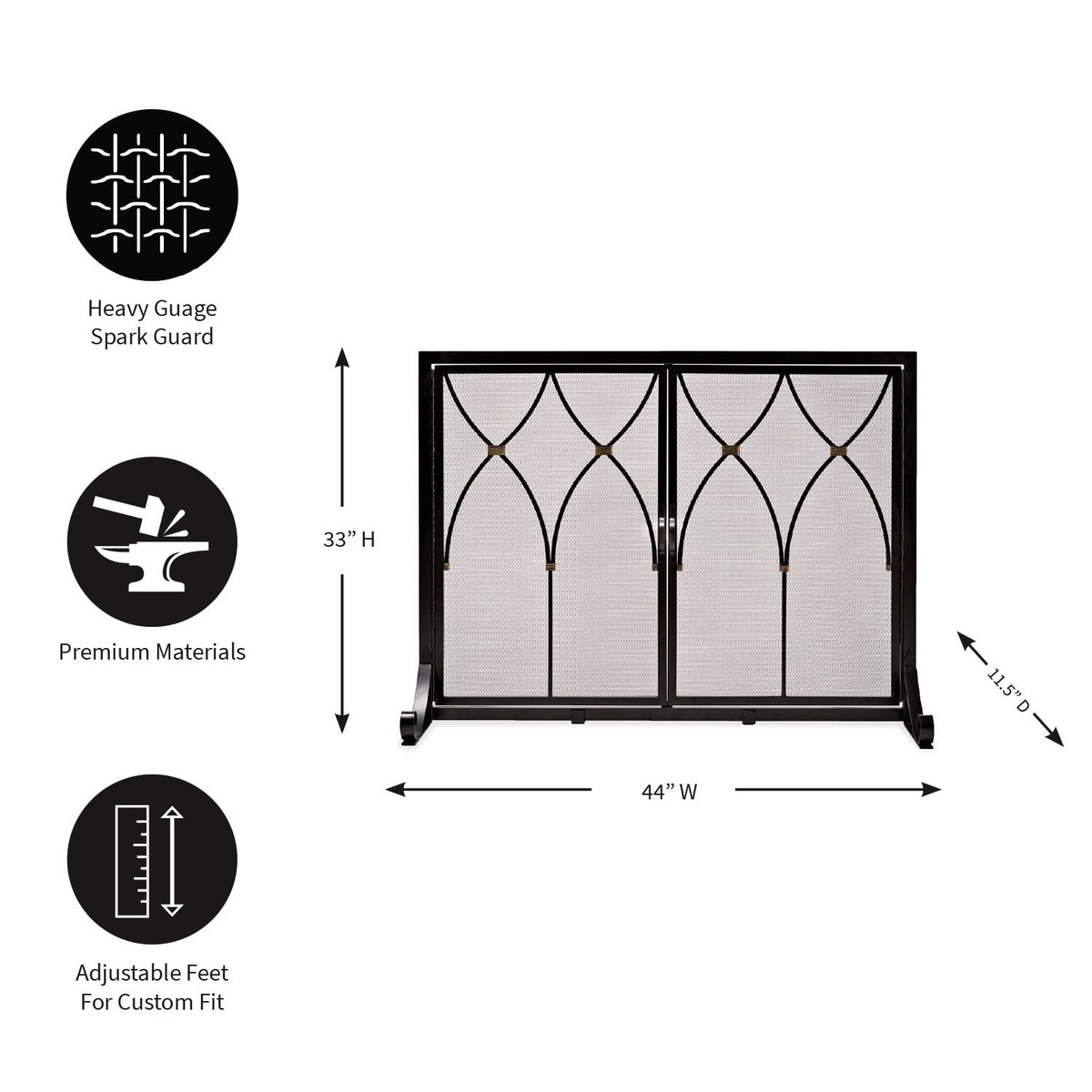 Black Metal Fireplace Screen J68046