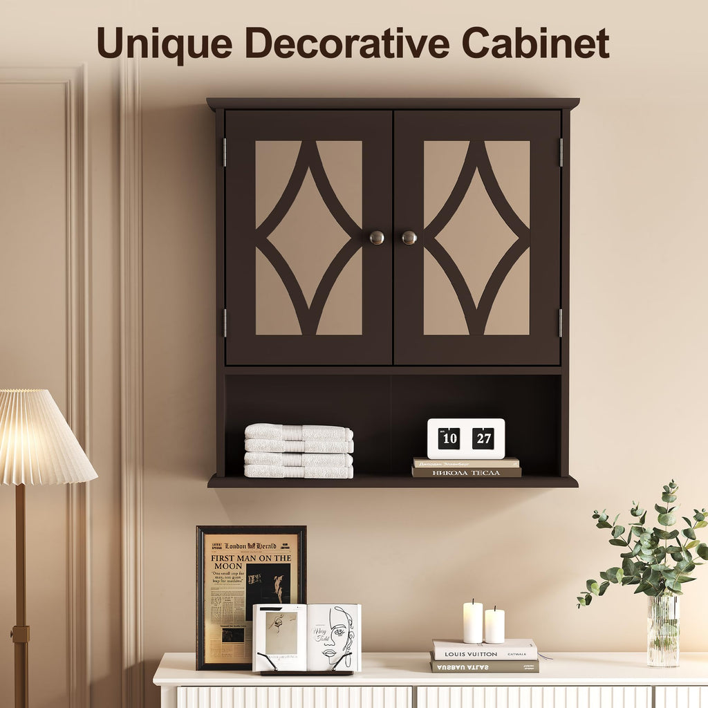 Wall Mounted Bathroom Medicine Cabinet with Towel Rack 22x25 inch M291