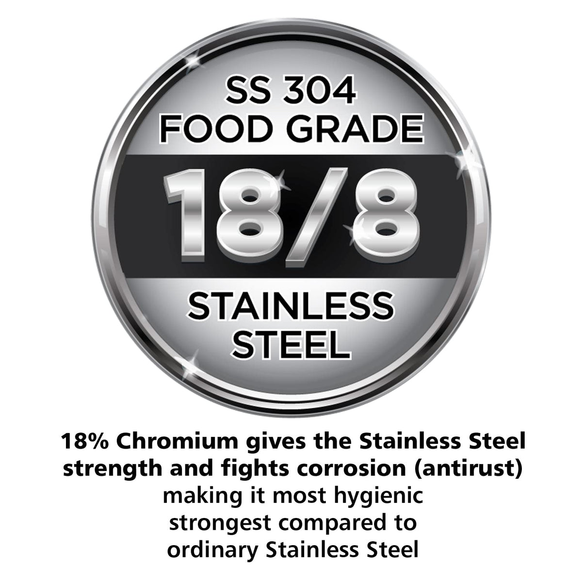 Stainless Steel Pressure Cooker, 2 Liter, Silver V51625