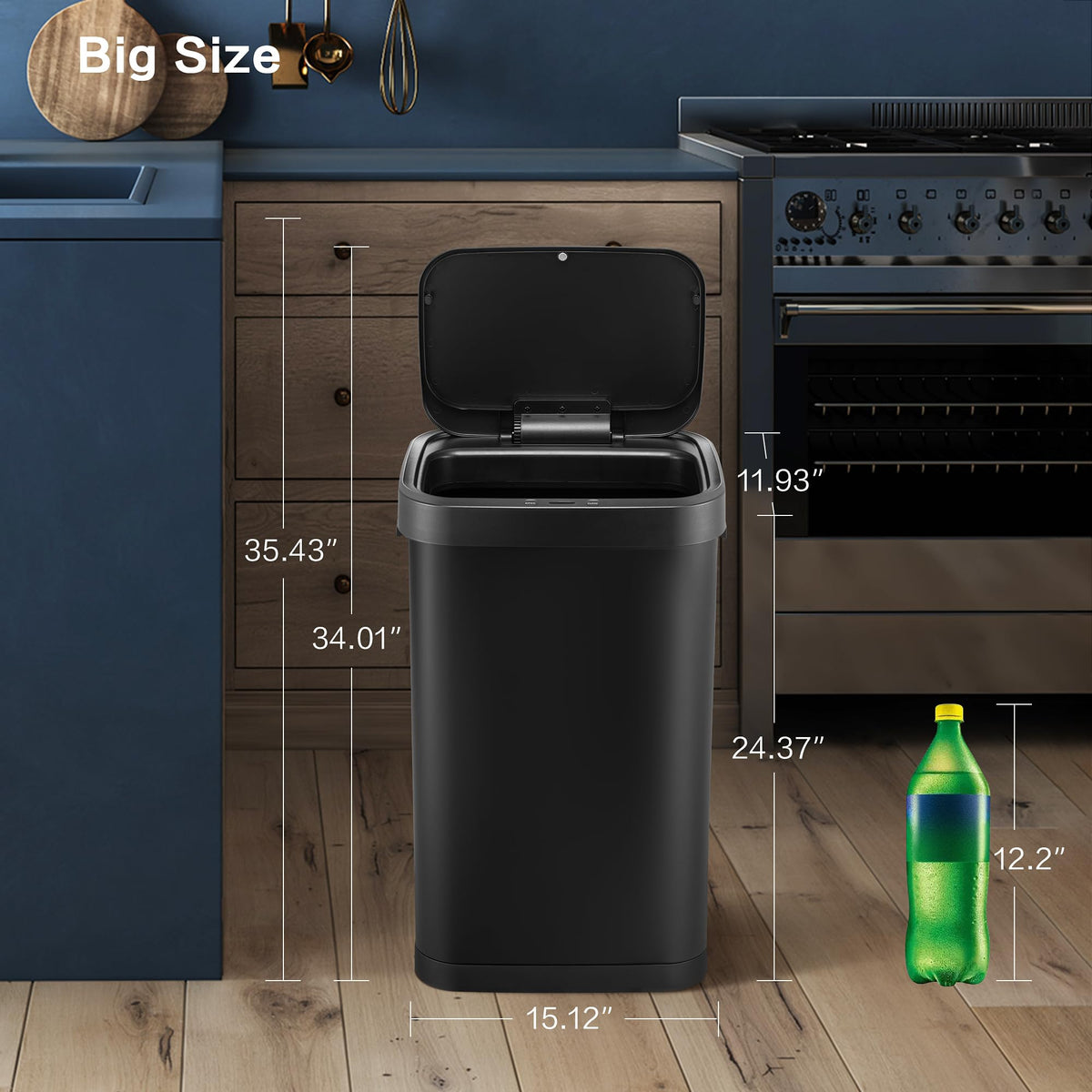 13 Gallon Touchless Stainless Steel Trash Can F883030
