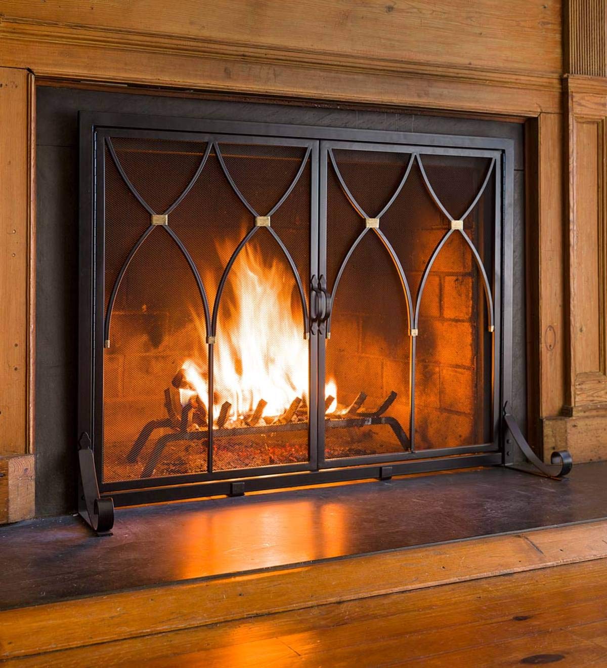 Black Metal Fireplace Screen J68046