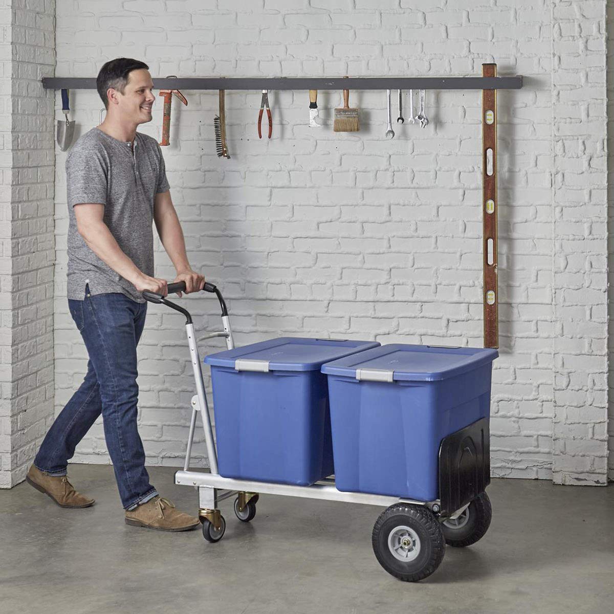 3 in 1 Aluminium Hand Truck with Flat-Free Wheels V56483