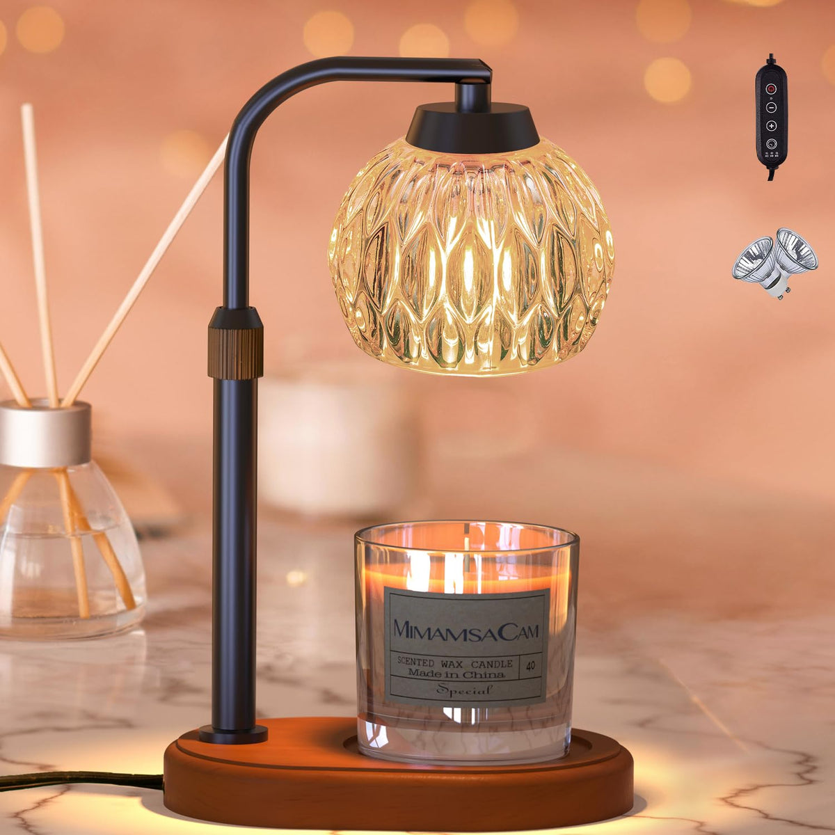 Candle Warmer Lamp with Timer Dimmer Adjustable U650359