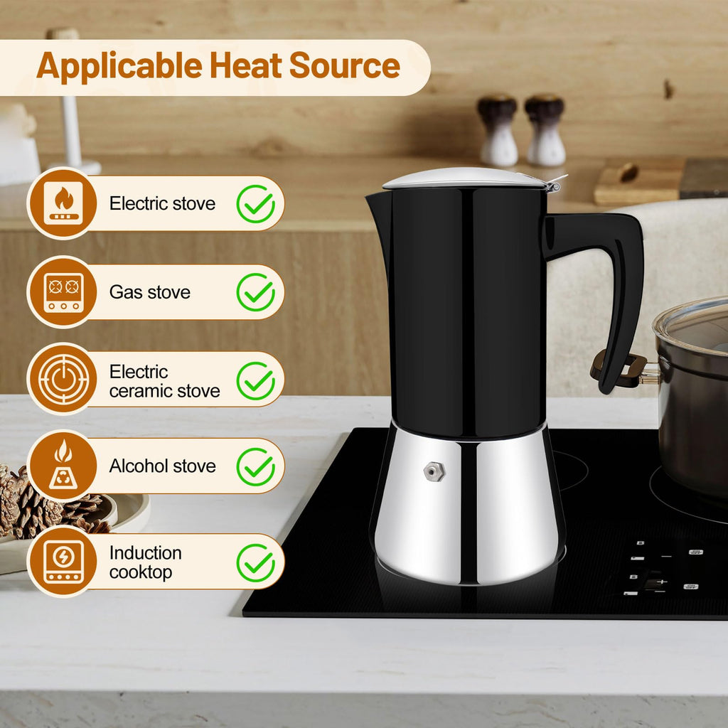 12 Cup Thickened 304 Stainless Steel Moka Pot O37297