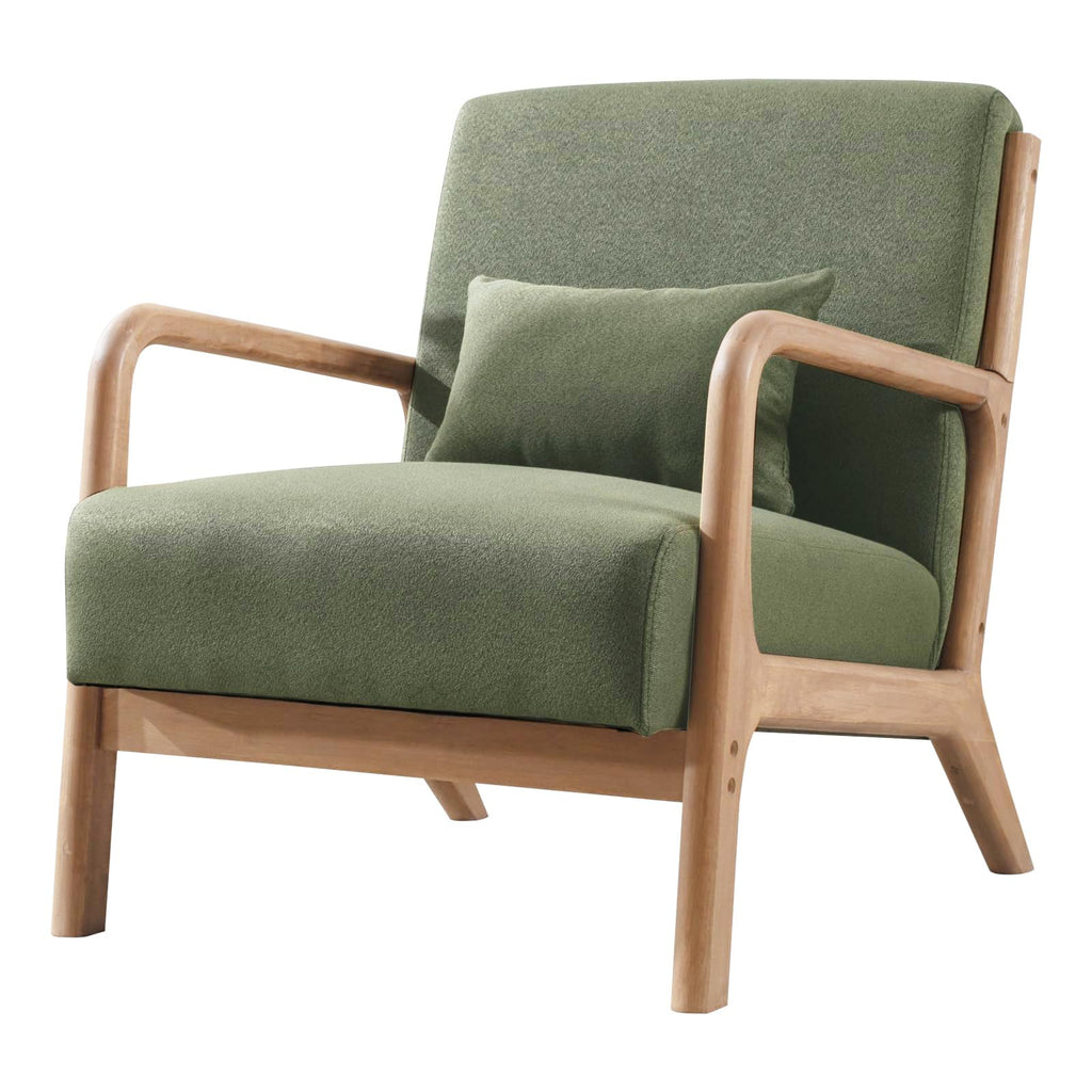 Mid Century Modern Accent Chairs Set of 2 Fabric Wood Armchair Y962708