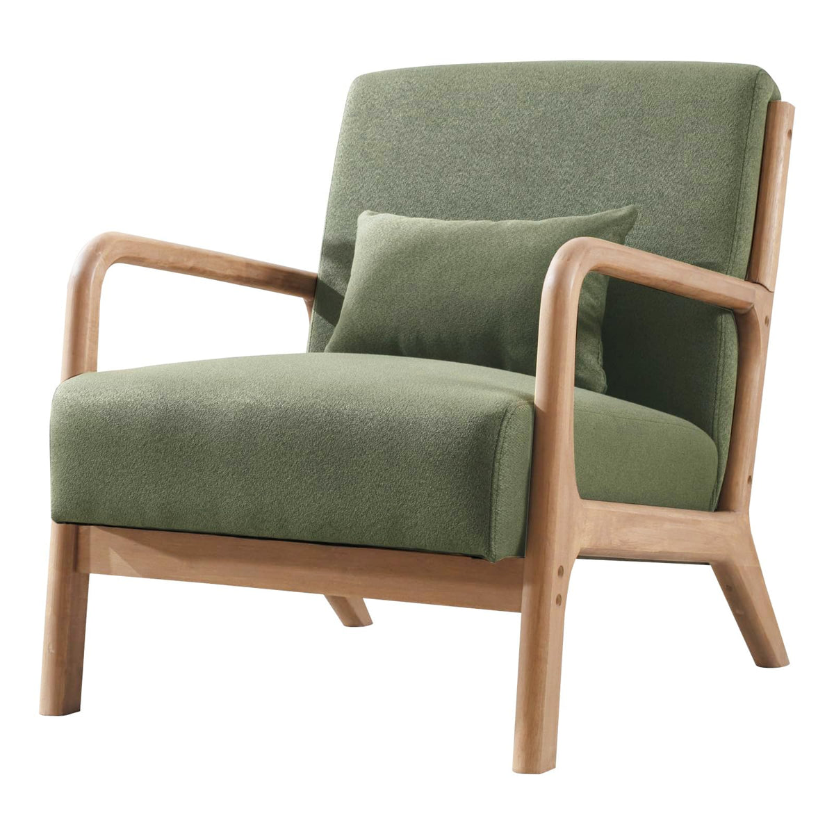 Mid Century Modern Accent Chairs Set of 2 Fabric Wood Armchair Y962708