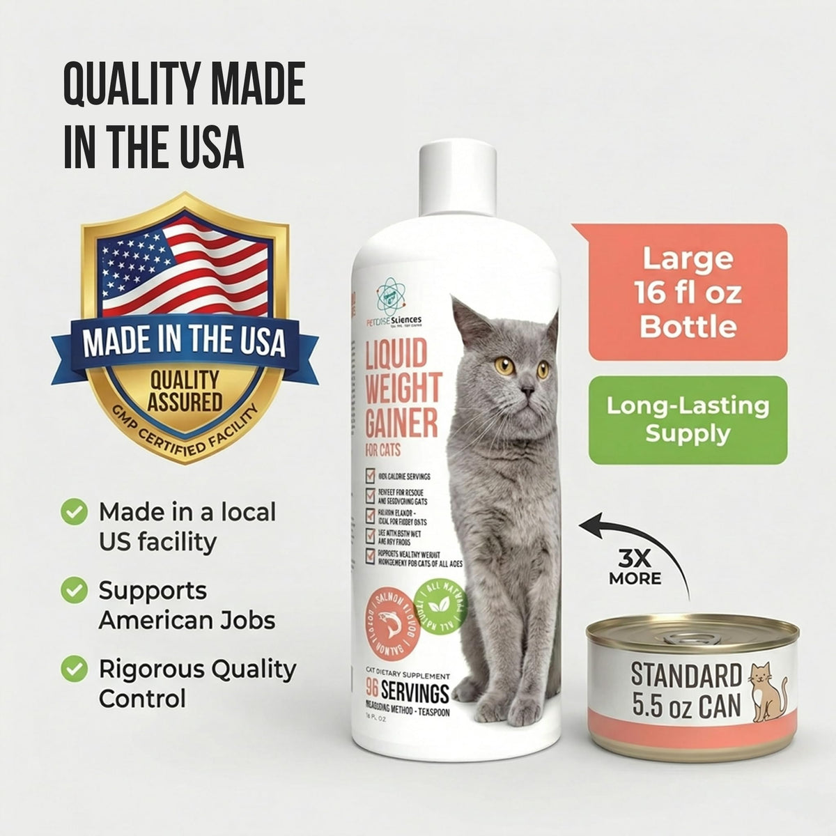 High Calorie Cat Weight Gainer Supplement Salmon Flavor 16oz F32600