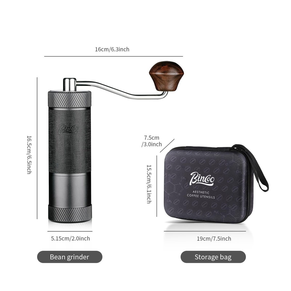 Manual Coffee Bean Grinder with Stainless Steel Conical Burr P25378