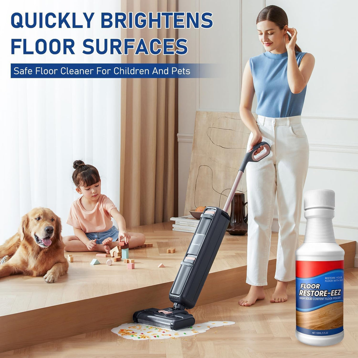 Floor Restore Cleaner, High Solid Content Floor Polish (2 PACK) A8492
