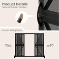 Black Wrought Iron Mesh Fireplace Screen with Sliding Doors L47643
