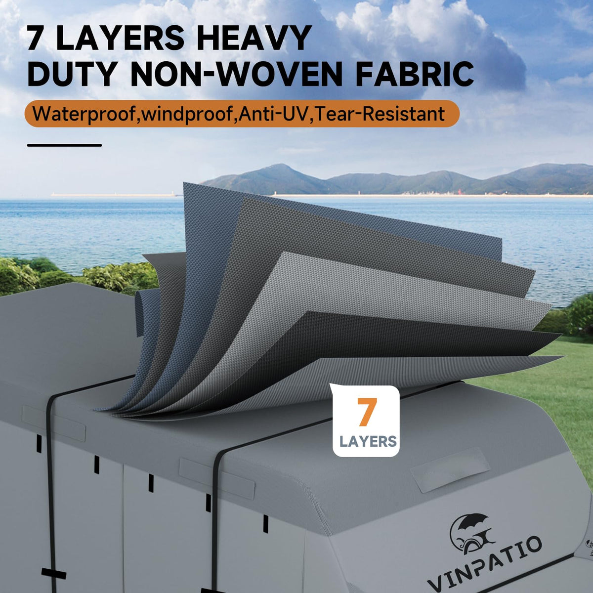 7 Layers Travel Trailer Cover Fits 30'-33' B27021