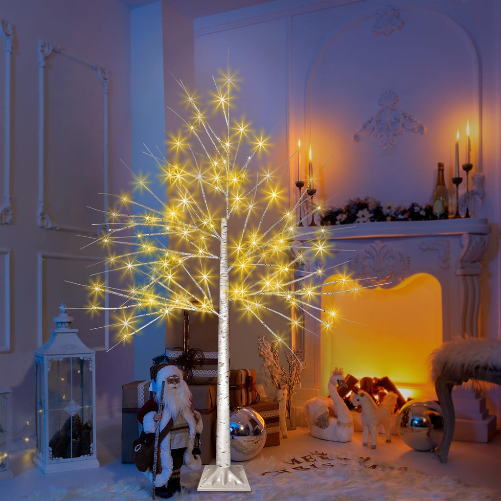 4FT LED Birch Tree with 96 Lights U649052