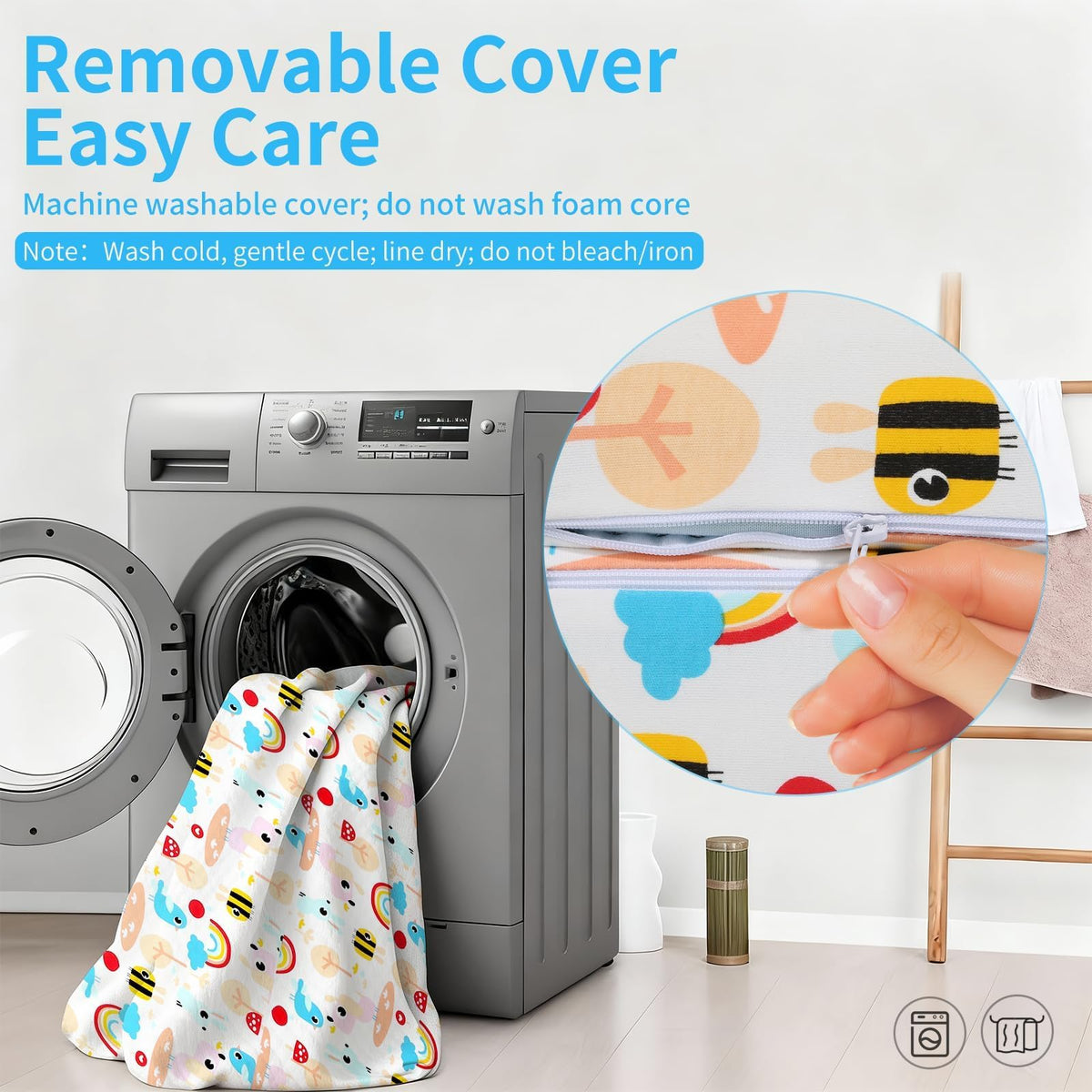 Trifold Pack and Play Mattress 38x26, Dual Sided Foldable Waterproof Washable Portable Crib Mattress Topper with Carry Bag P5237