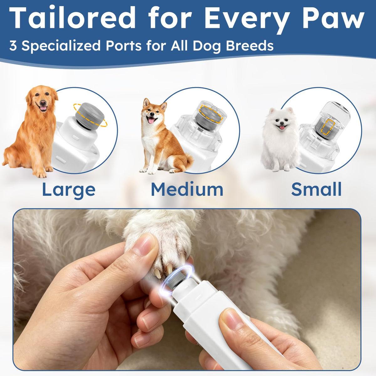5-Speed Dog Nail Grinder with 2 LED Lights J1247