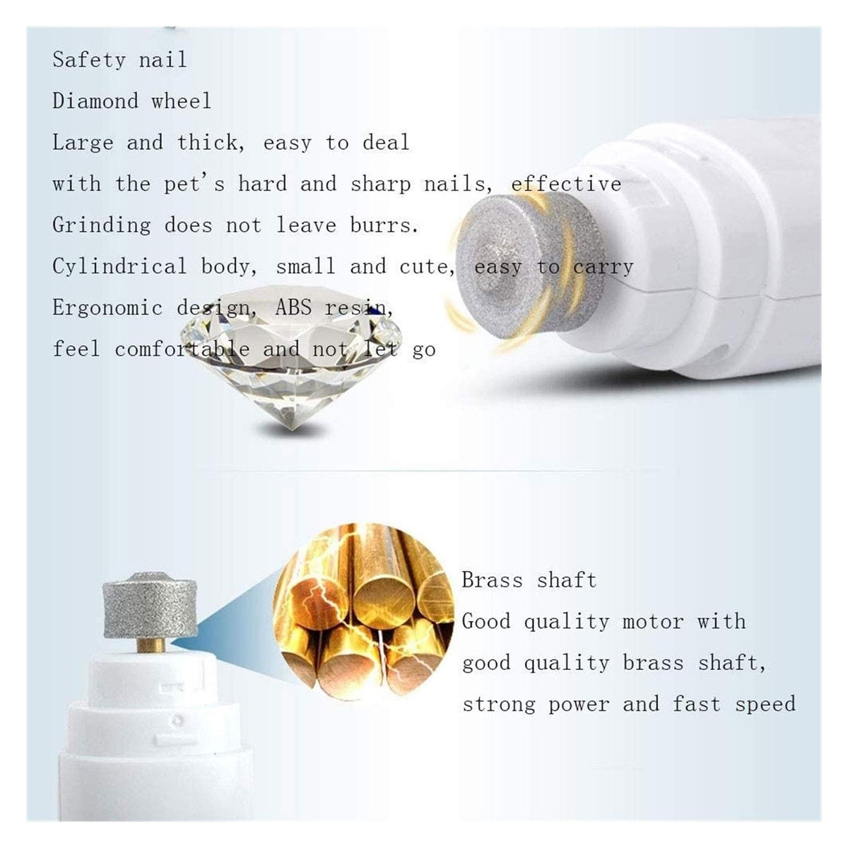 Electric Pet Nail Grinder Rechargeable Quiet E13150