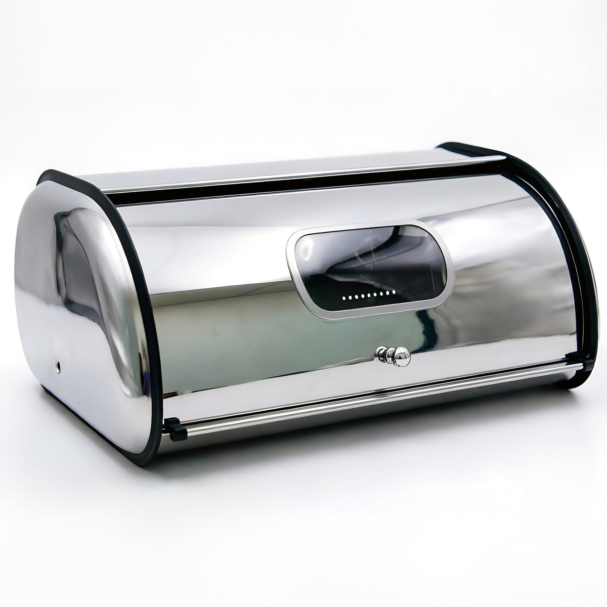 Large Stainless Steel Bread Box with Window & Air Vents X482878