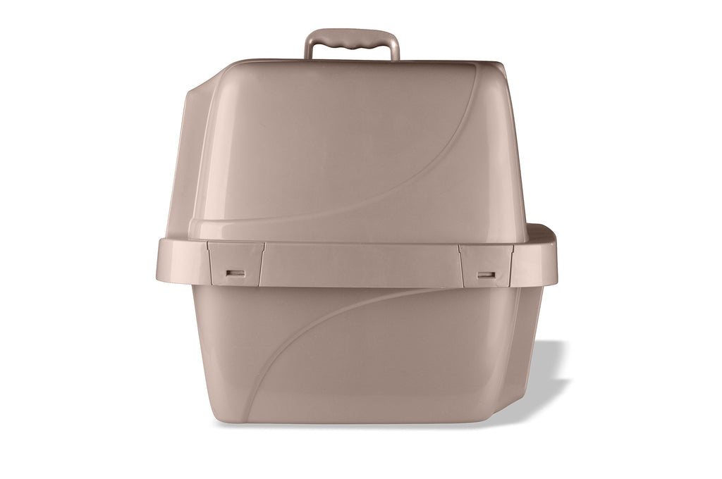 Large Enclosed Sifting Cat Pan with Odor Door, Hooded, Beige D388