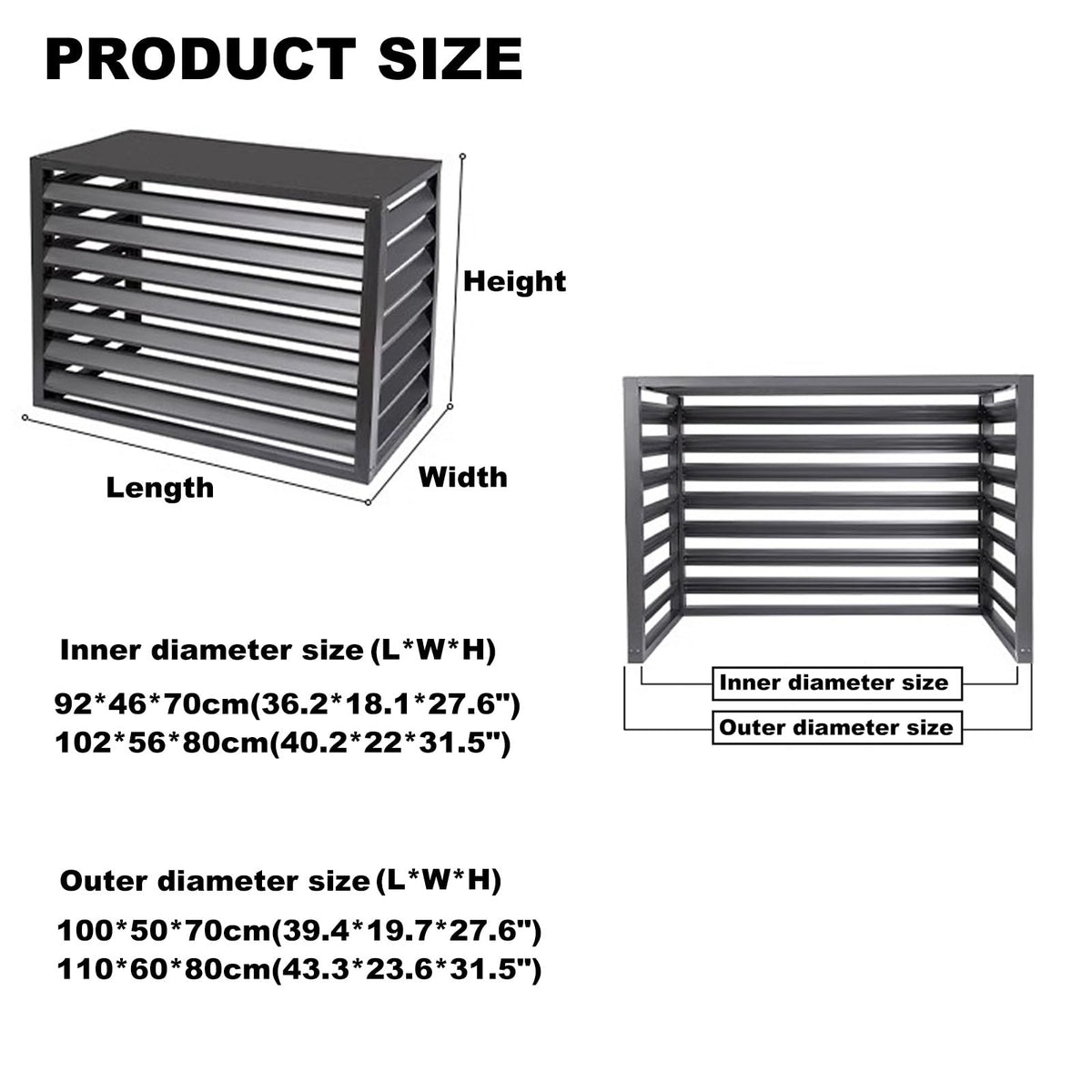 Aluminum 4-Panel AC Condenser Fence U35972