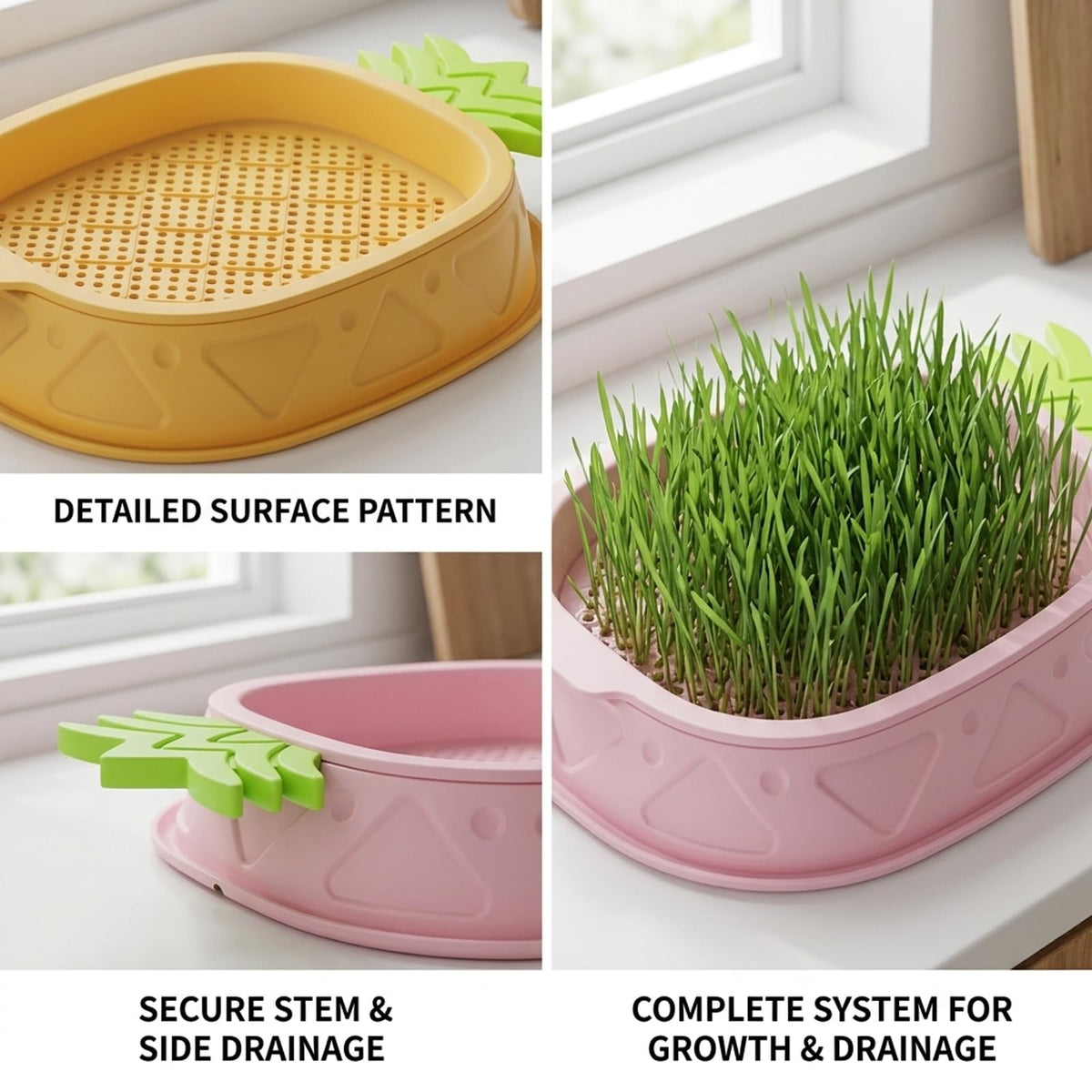 2 Pack Hydroponic Cat Grass Planter C311270