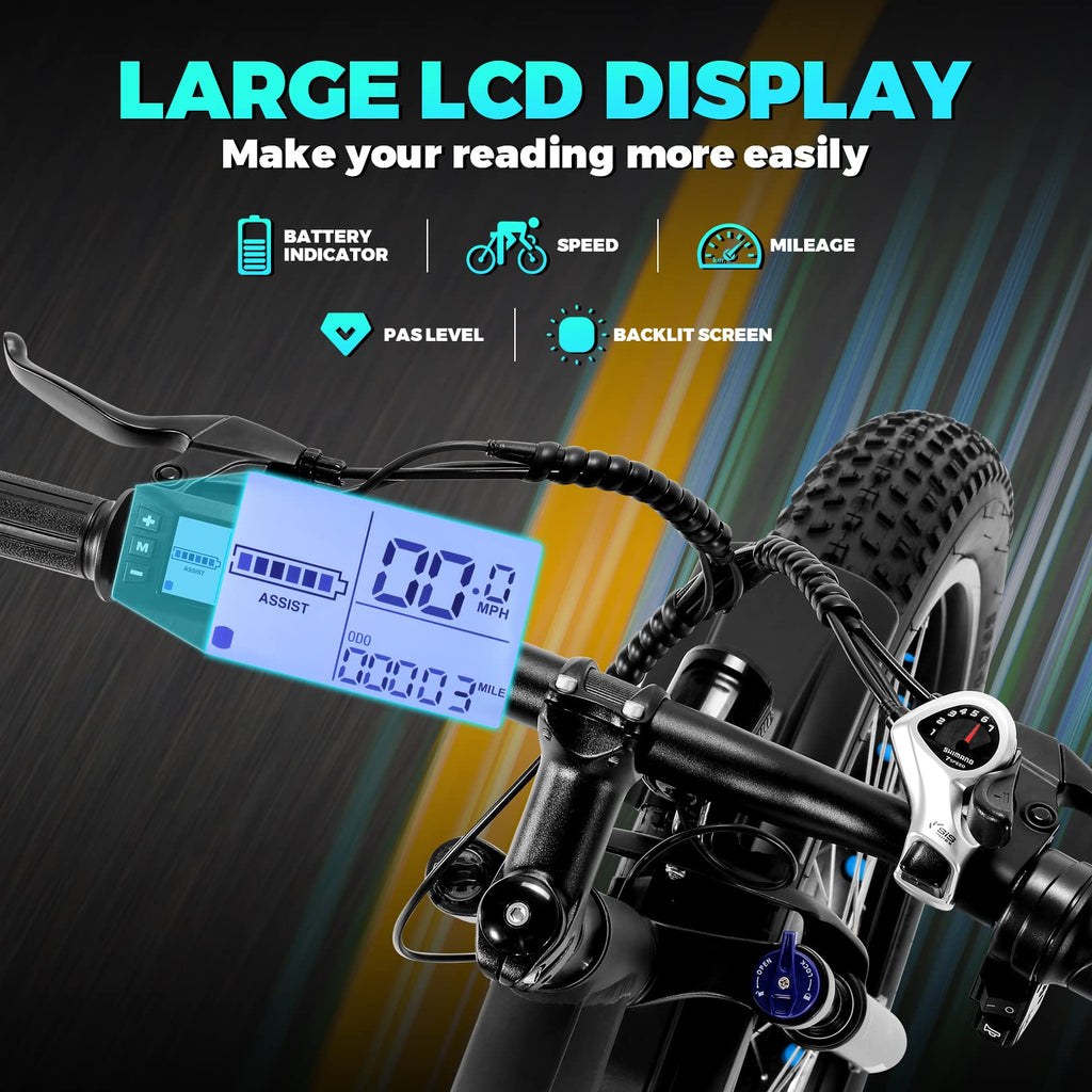 26" Fat Tire Electric Bike 750W 48V 7 Speed U3765