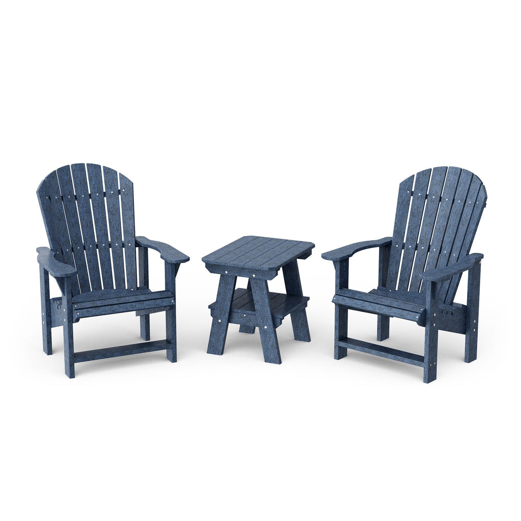 Patriot Blue 3-Piece Upright Adirondack Chair Set with Side Table X16545