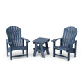 Patriot Blue 3-Piece Upright Adirondack Chair Set with Side Table X16545