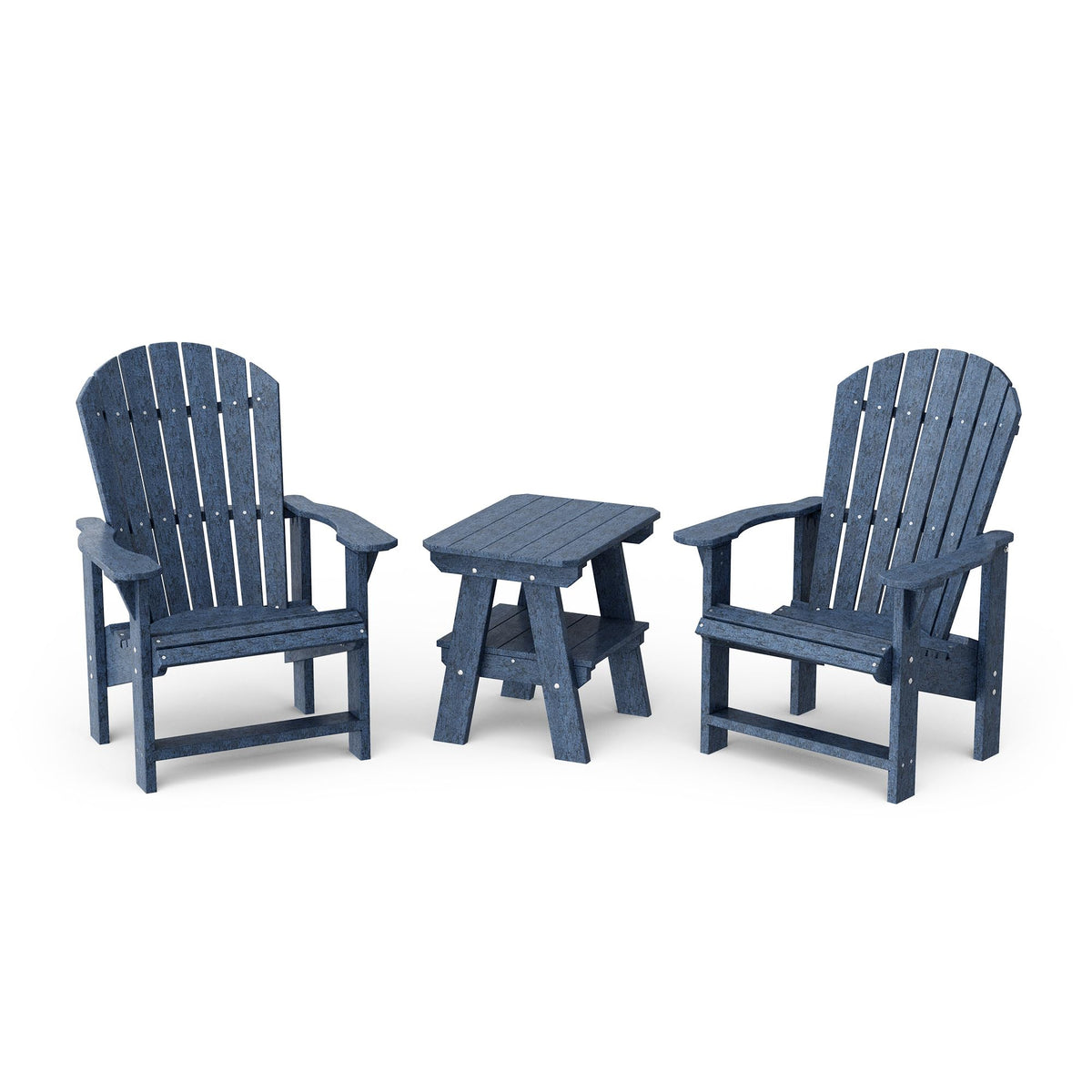 Patriot Blue 3-Piece Upright Adirondack Chair Set with Side Table X16545