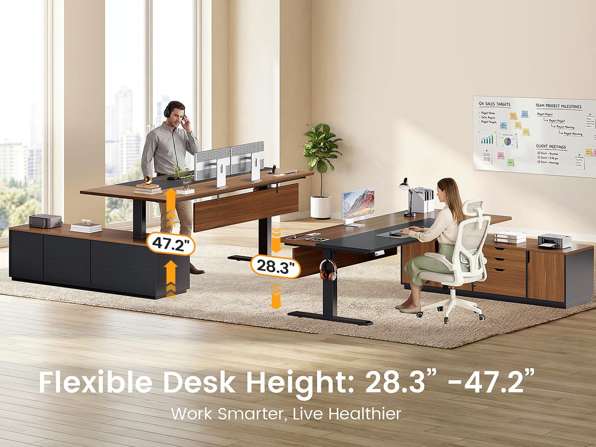 71" L Shaped Electric Standing Desk E69173