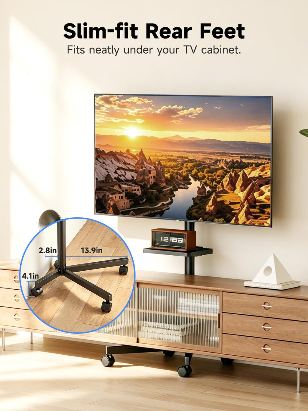 Height Adjustable Rolling TV Stand X6131