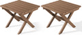 Small Folding Outdoor Side Table Set of 2 Brown C431