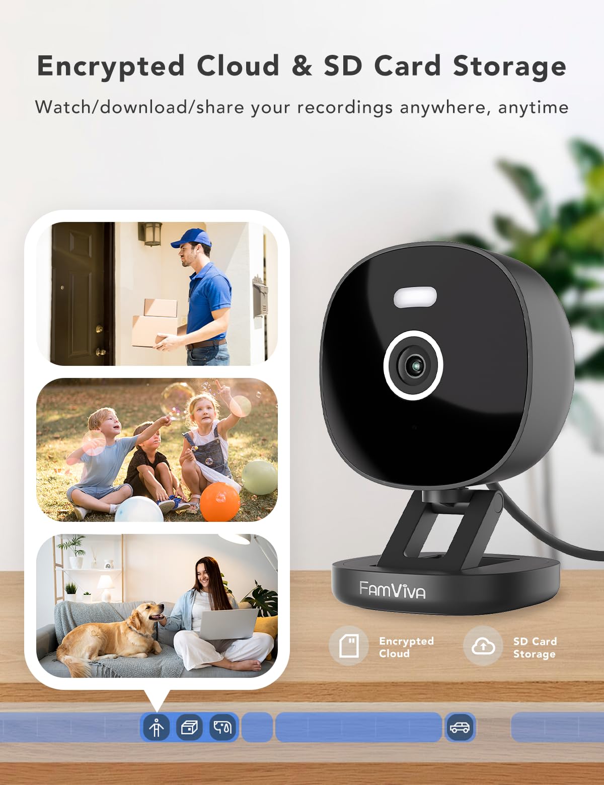 2K Wired Security Camera, Indoor/Outdoor, IP65 Waterproof Color Night Vision, Black V333924