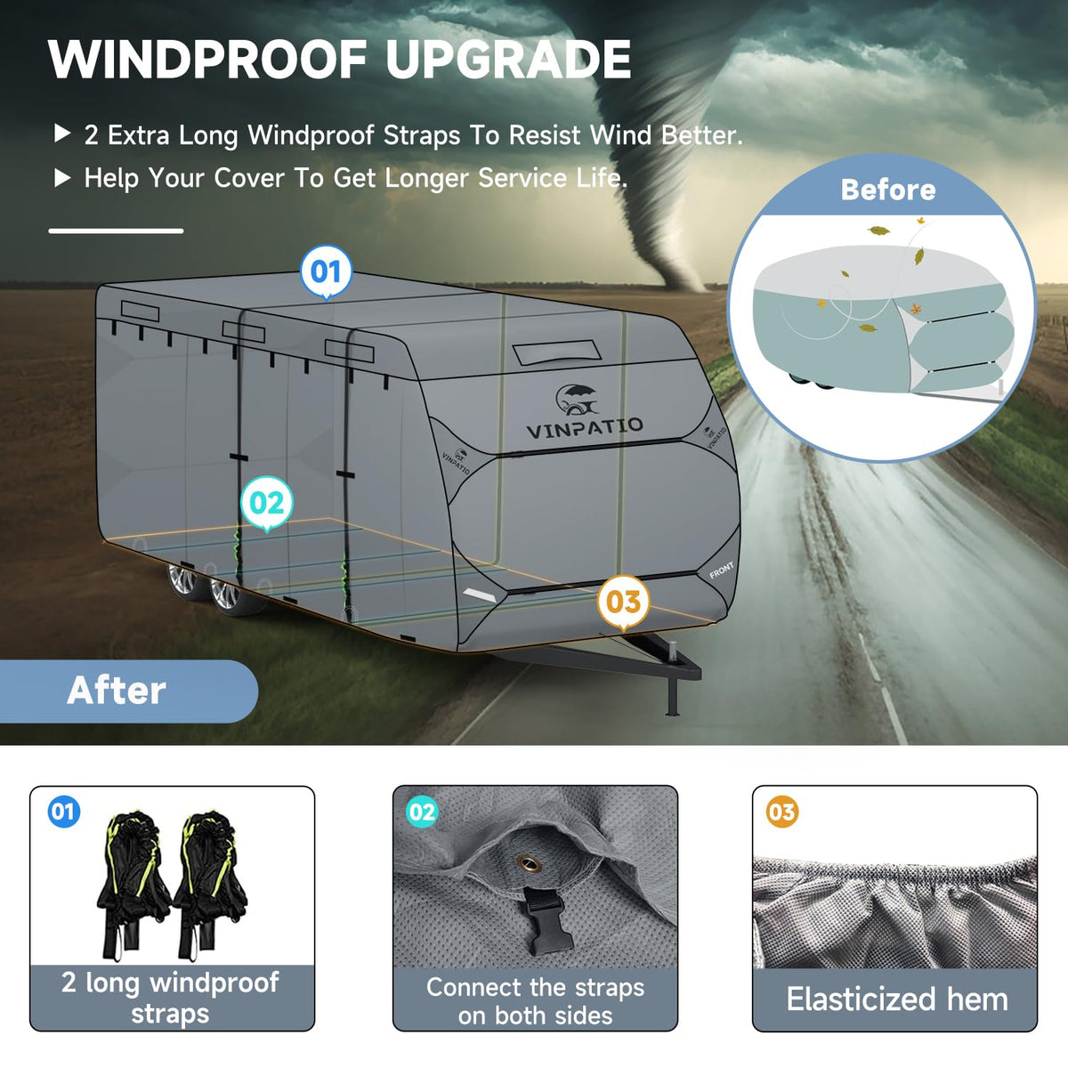 7 Layers Travel Trailer Cover Fits 30'-33' B27021