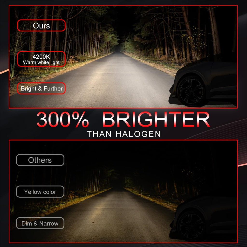 Halogen Headlight Bulb 4200k High Low Beam 2 PCS I792076