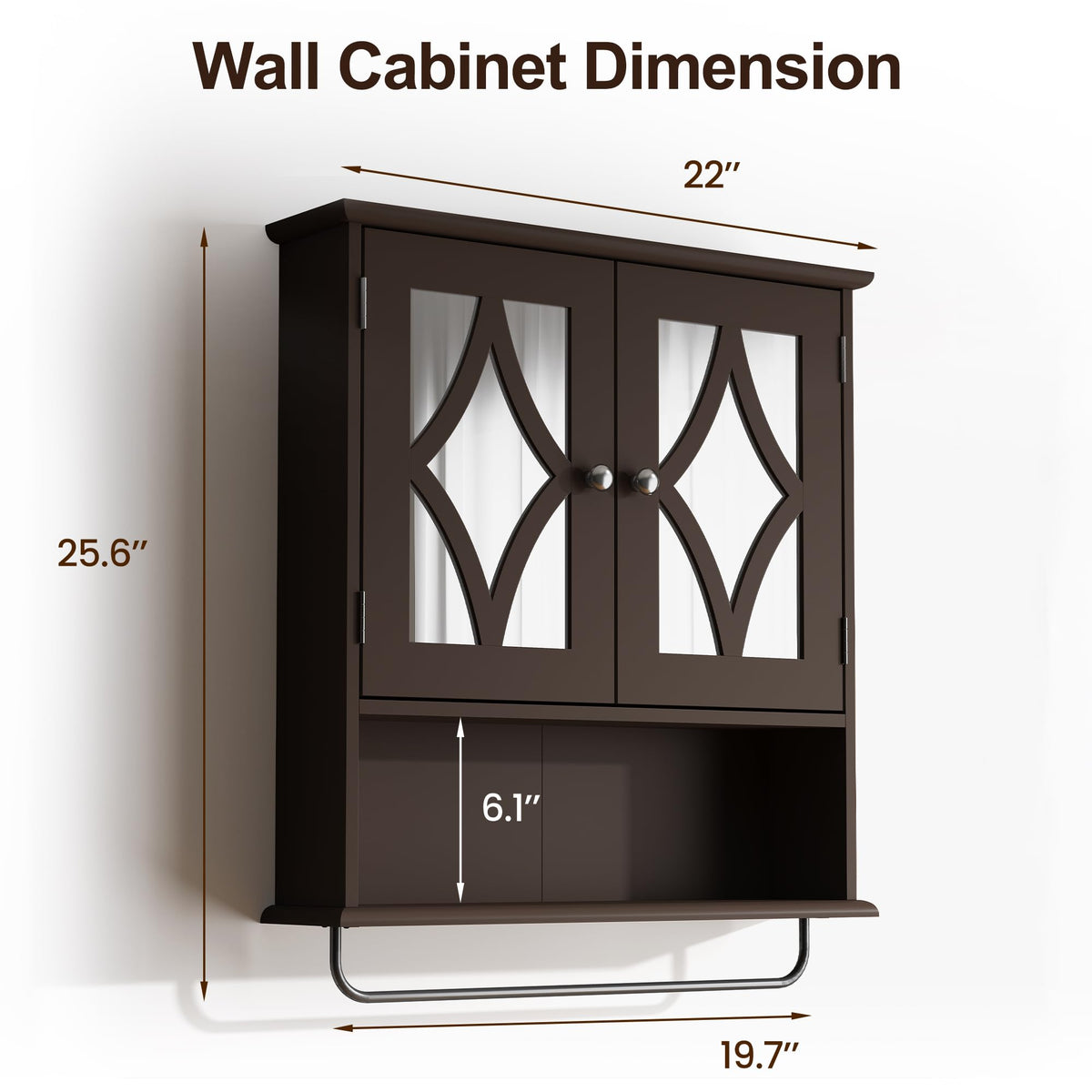 Wall Mounted Bathroom Medicine Cabinet with Towel Rack 22x25 inch M291