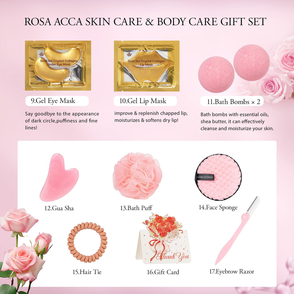 23 Pcs Facial Skin Care Bath and Body Set Y835728