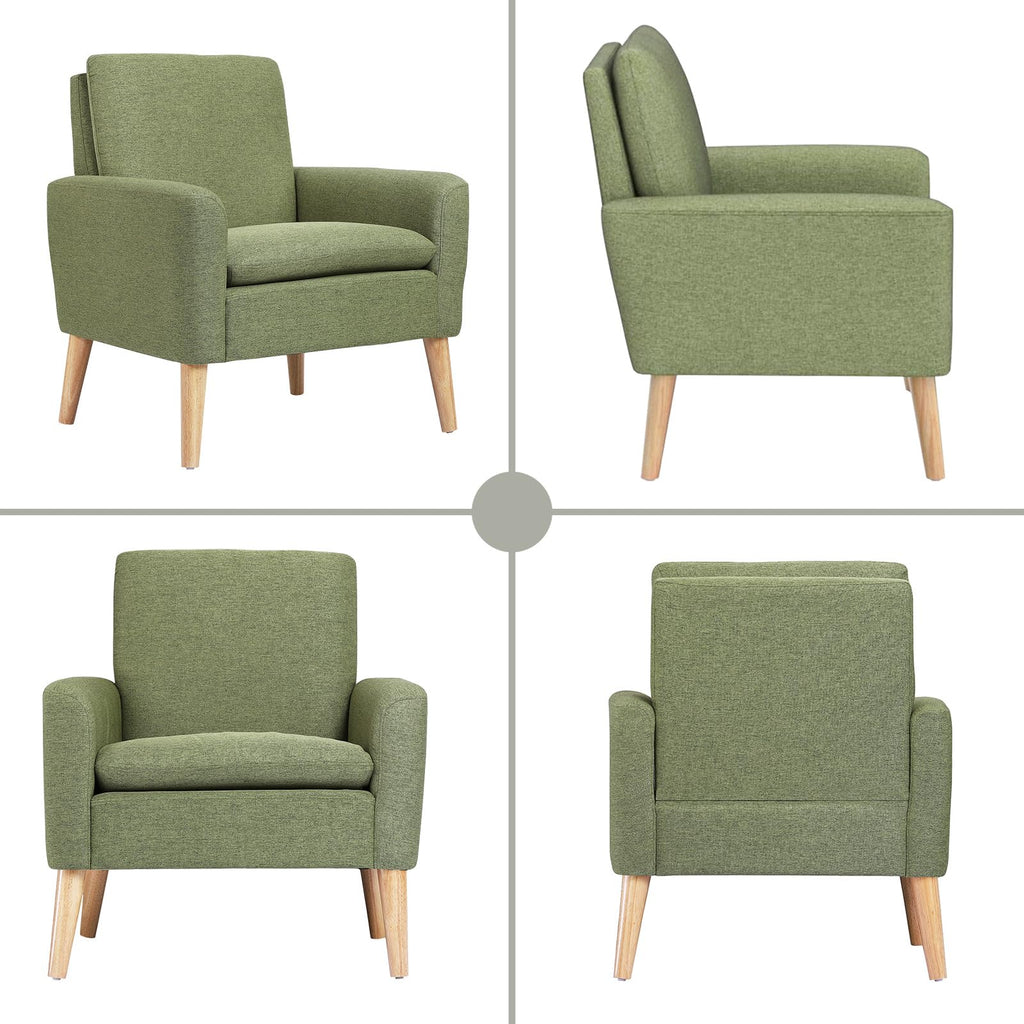 Set of 2 Green Upholstered Accent Chair P863
