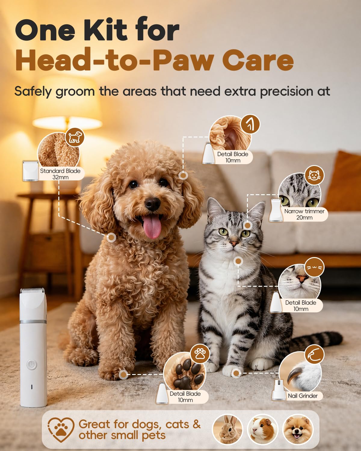 4 in 1 Dog Clippers Grooming Kit with Paw Hair Trimmer N245981