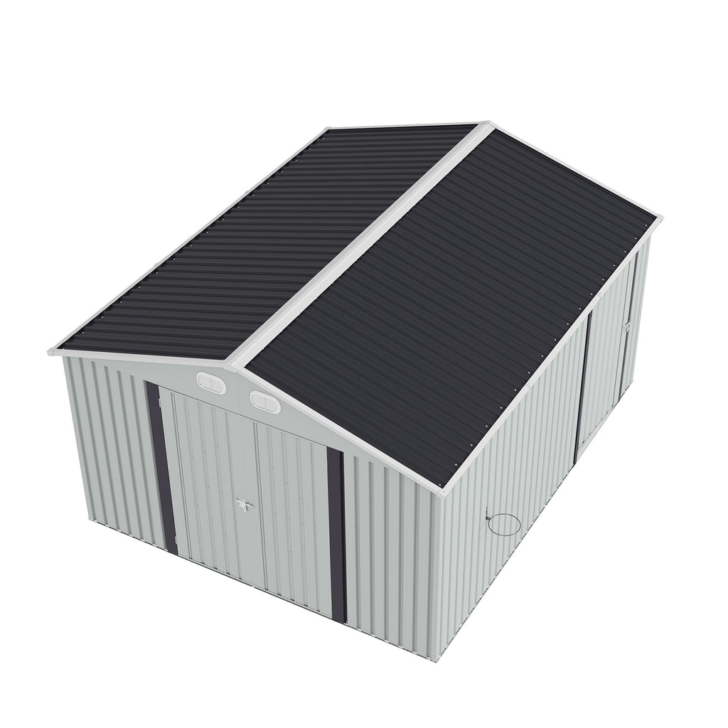 10x12 FT White Metal Storage Shed X93682