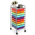 10 Drawer Rolling Storage Cart with Steel Frame I423685
