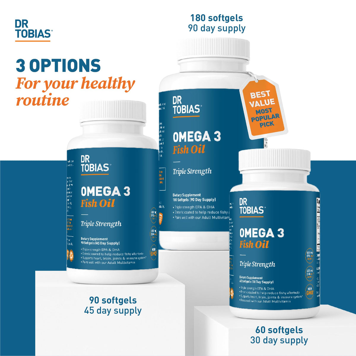 Omega 3 Fish Oil 2000mg 180 Softgels L4730