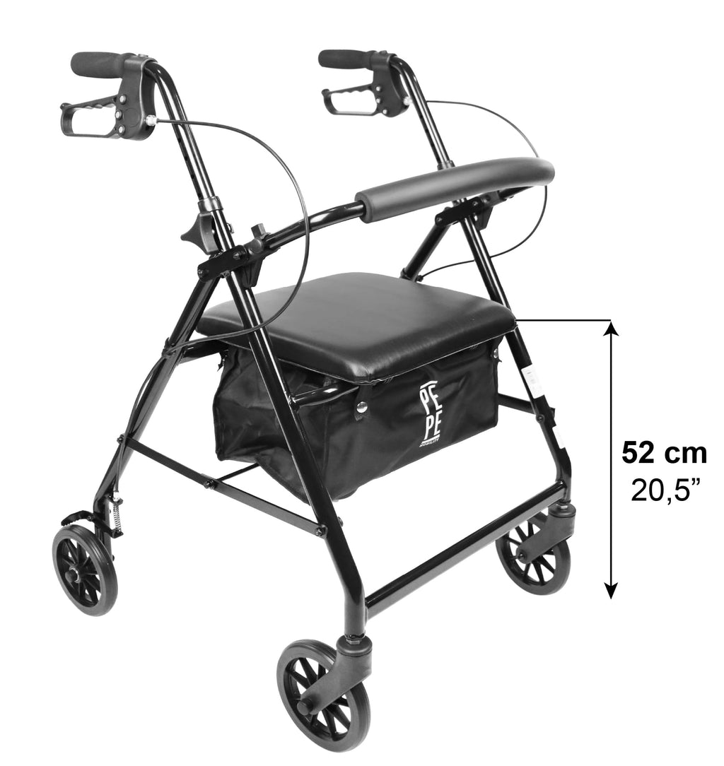 Foldable 4 Wheel Rollator Walker with Seat B409168