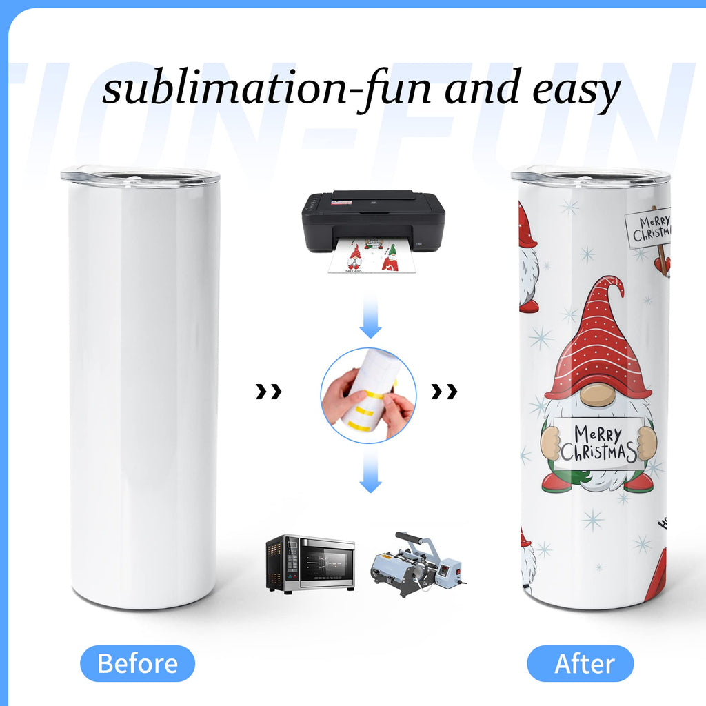 10pcs 20oz Sublimation Tumblers Stainless Steel Blanks Cups H89814